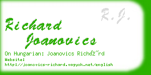 richard joanovics business card